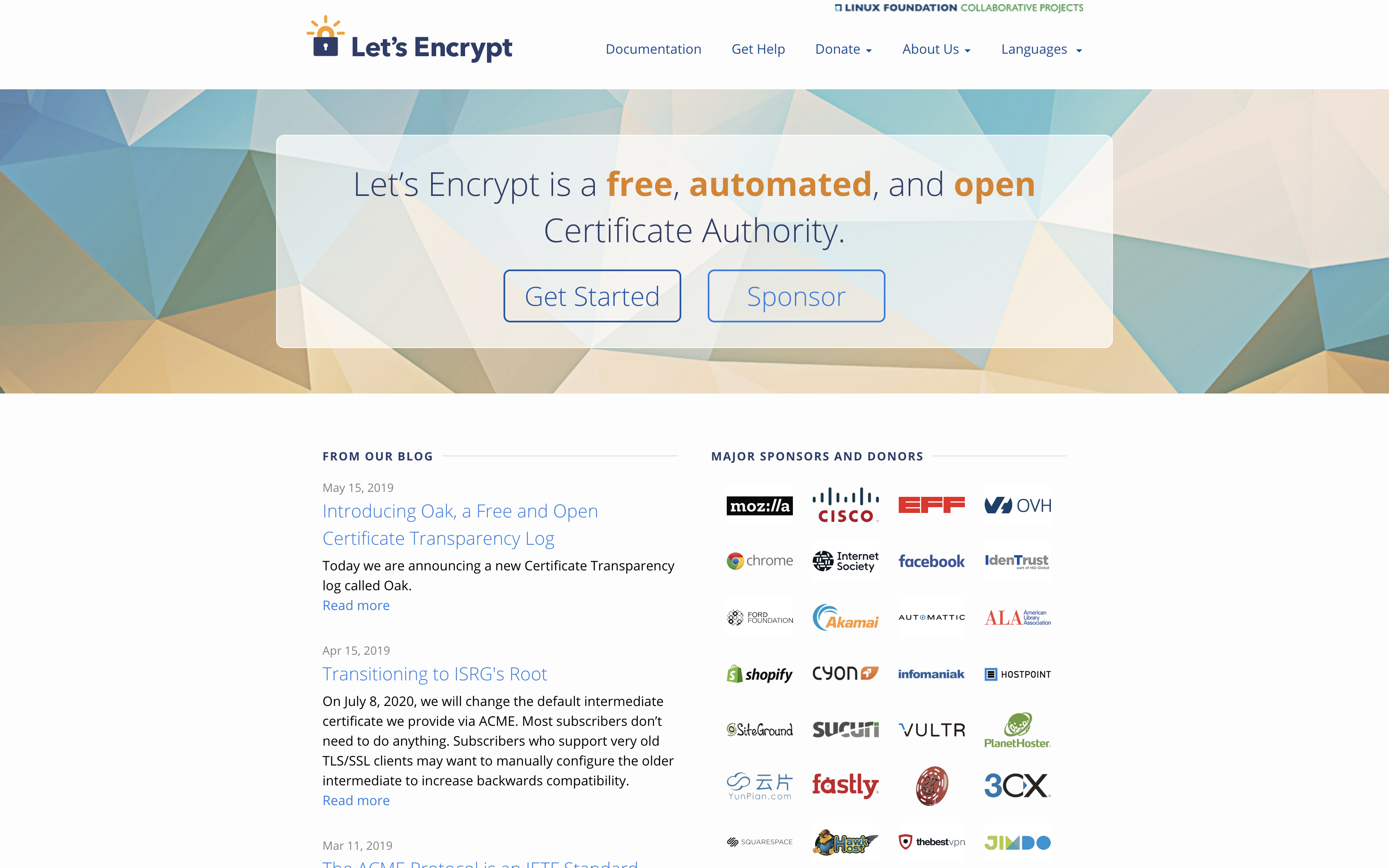 Let's Encrypt 官网首页