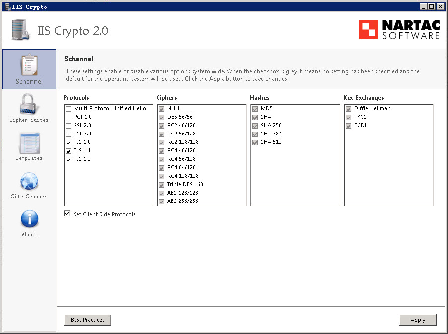 IIS Crypto 操作界面