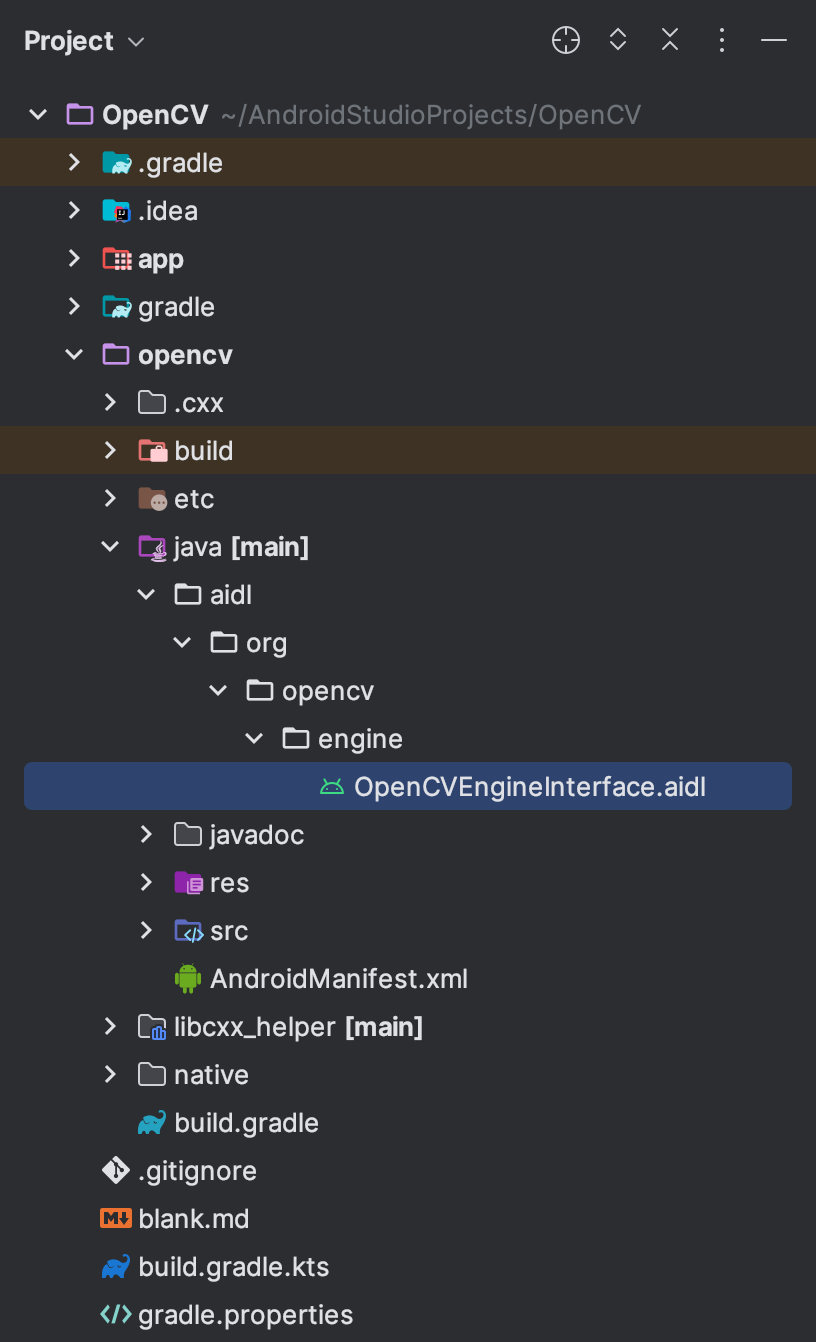 OpenCVEngineInterface AIDL 文件位置